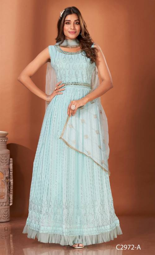 Amoha Trendz Ready Made Designer Gown C2972 Colors